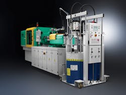 An Arburg LSR injection molding machine. An Arburg LSR injection molding machine.