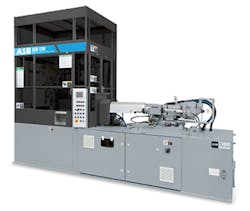 The new one-step ASB-12M hybrid injection stretch blow molding unit from Nissei ASB.. The new one-step ASB-12M hybrid injection stretch blow molding unit from Nissei ASB..