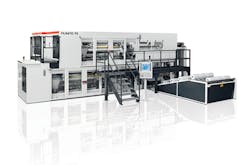 Windmöeller & Hoelscher's cast stretch film line. Windmöeller & Hoelscher's cast stretch film line.