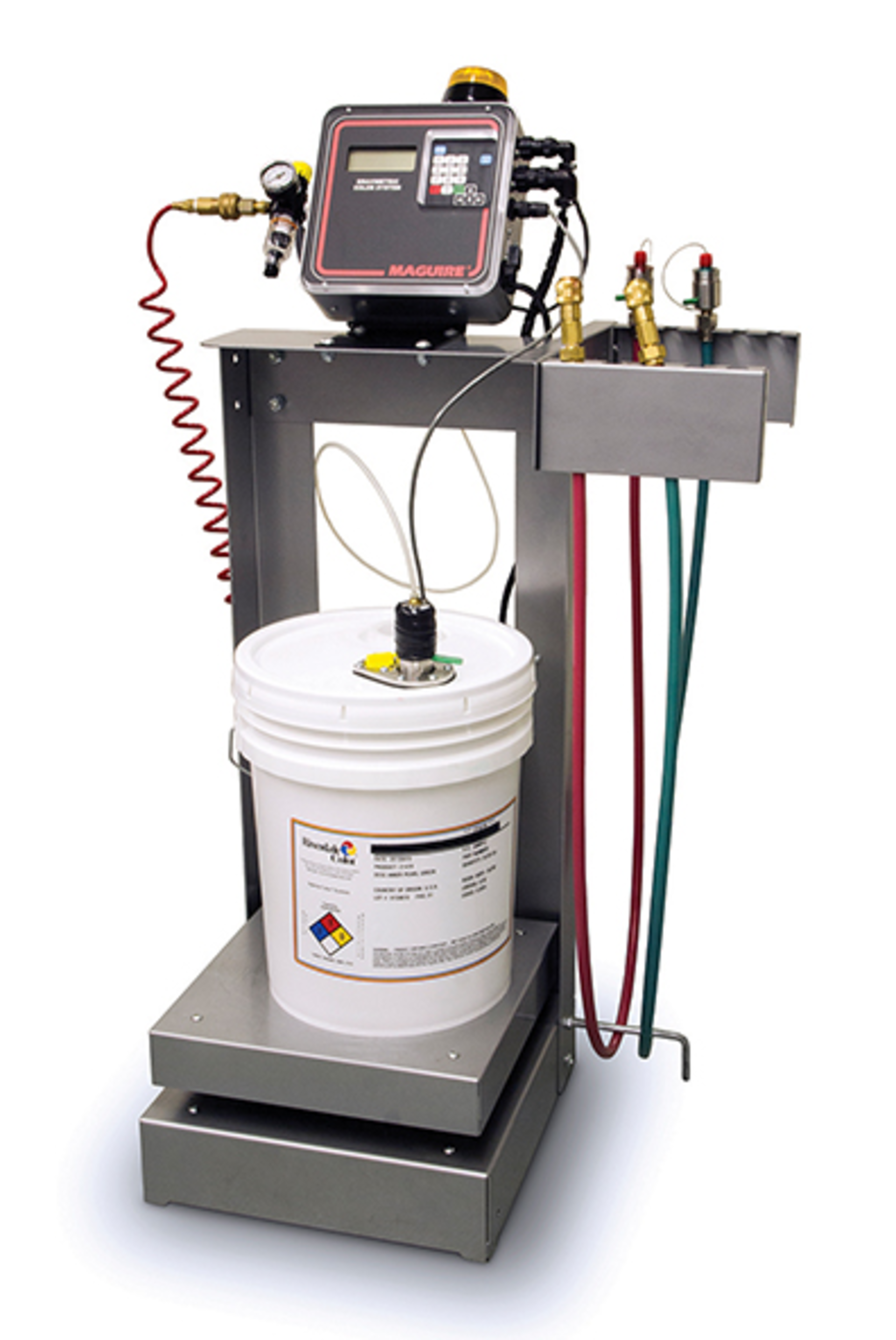 Riverdale's Sealed Color is a sealed system of gravimetric dosing equipment. Maguire provides the controls.