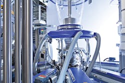 Alpine's X Die five-layer blown film line Alpine's X Die five-layer blown film line