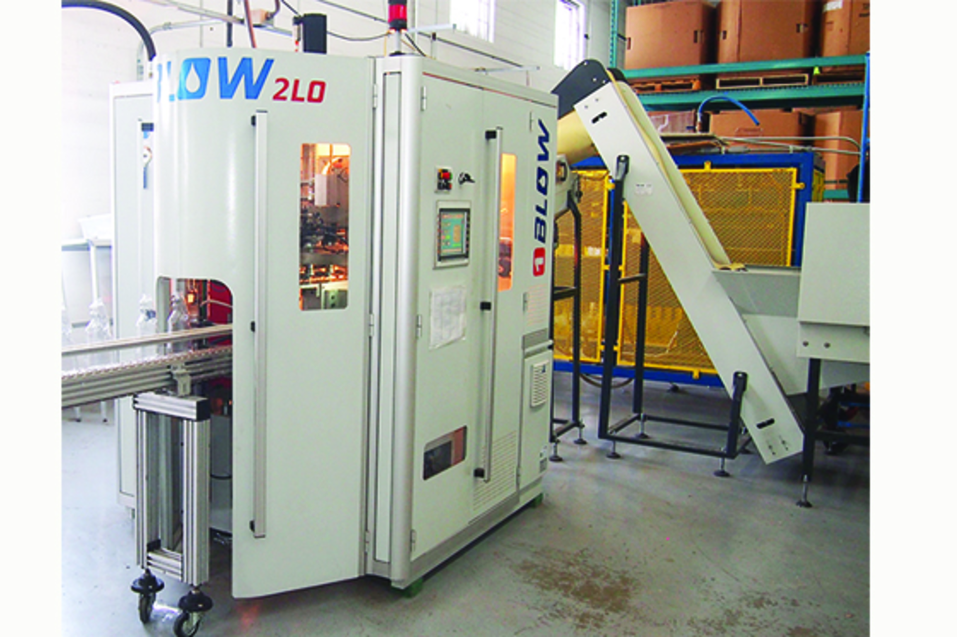 ONE-STOP SHOP: With 1Blow, 11 key motions are required to move the PET preform through the process to result in a finished bottle. Competing stretch blow units have as many as 16 or 17 steps to produce a bottle.