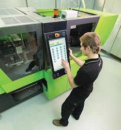 Engel's new CC300 control for its injection molding systems was designed to simplify machine operations, which helps avoid errors. Engel's new CC300 control for its injection molding systems was designed to simplify machine operations, which helps avoid errors.