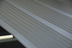 Entek's lead acid battery separator sheet comes off the line with the embossed rib pattern. Entek's lead acid battery separator sheet comes off the line with the embossed rib pattern.