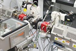 Davis-Standard employs a Harrel melt pump, specifically designed for use with precision extruders. Davis-Standard employs a Harrel melt pump, specifically designed for use with precision extruders.