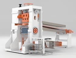 OMV's revolving mold thermoforming machine concept, the RM77. OMV's revolving mold thermoforming machine concept, the RM77.