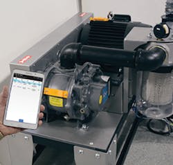 Sensors monitor pump sub-components and present data in real time on a smartphone. Sensors monitor pump sub-components and present data in real time on a smartphone.