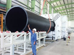 Union Pipes Industry has a 2,000mm large-diameter pipe extrusion line from Battenfeld-Cincinnati. Union Pipes Industry has a 2,000mm large-diameter pipe extrusion line from Battenfeld-Cincinnati.
