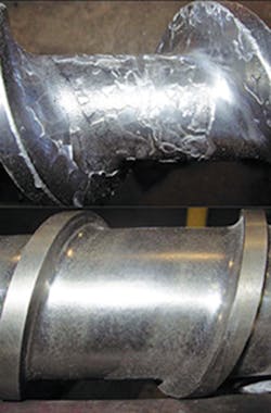 Nordson Xaloy manufactures its abrasion-resistant coating from a nickel-based alloy with high tungsten carbide content.
