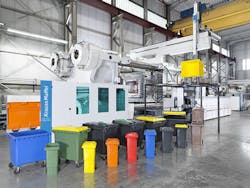 BIGGEST YET: KraussMaffei's 5,500-ton injection molding machine. BIGGEST YET: KraussMaffei's 5,500-ton injection molding machine.