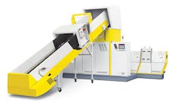 NGR's shredder/feeder/extruder combination, the S:GRAN 75 V HD. NGR's shredder/feeder/extruder combination, the S:GRAN 75 V HD.