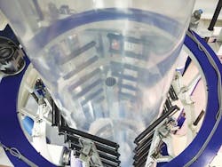 Gloucester's IBC and bubble cage on a seven-layer, high-barrier line Gloucester's IBC and bubble cage on a seven-layer, high-barrier line