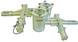 Lorenz's new automated angel hair trap system allows removal of angel hair without downtime to empty the trap. Lorenz's new automated angel hair trap system allows removal of angel hair without downtime to empty the trap.