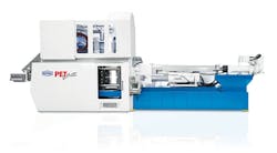 Netstal updated the control, drive and robot technology of the PET-Line series to run more swiftly while trimming energy consumption up to 20 percent. Netstal updated the control, drive and robot technology of the PET-Line series to run more swiftly while trimming energy consumption up to 20 percent.