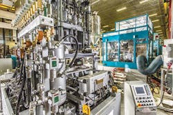 Nissei ASB's injection-stretch blow molding PET machinery in play at Sonoco's factory in New Albany Nissei ASB's injection-stretch blow molding PET machinery in play at Sonoco's factory in New Albany