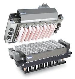 A 60-cavity tool with HYTAC-FLX plug assists A 60-cavity tool with HYTAC-FLX plug assists