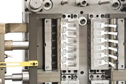 StackTeck's stack component designed to mold cutlery features complex cooling geometry. StackTeck's stack component designed to mold cutlery features complex cooling geometry.