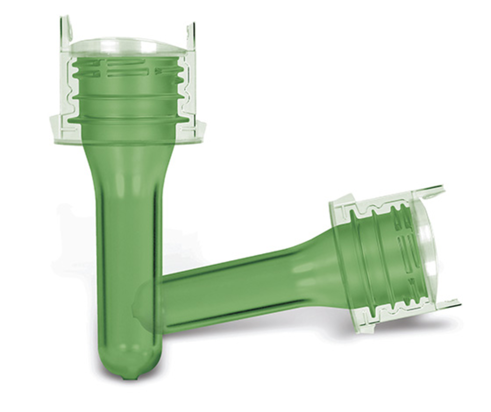 The flash on these PET preforms is intentional, part of Husky Molding Systems' self-cleaning method for molds.