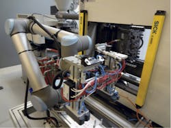 Talbot uses UR10 six-axis robots from Universal Robots to perform a combination of functions that occur both on and off the machines â streamlining the process flow. Talbot uses UR10 six-axis robots from Universal Robots to perform a combination of functions that occur both on and off the machines â streamlining the process flow.