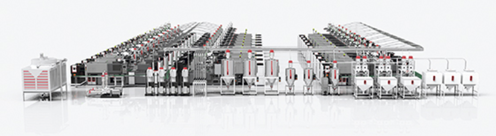 This rendition of a large manufacturing plant in Asia is based on one of six facilities in Asia operating with Yudo's new Consilience monitoring and control technology for injection molding.