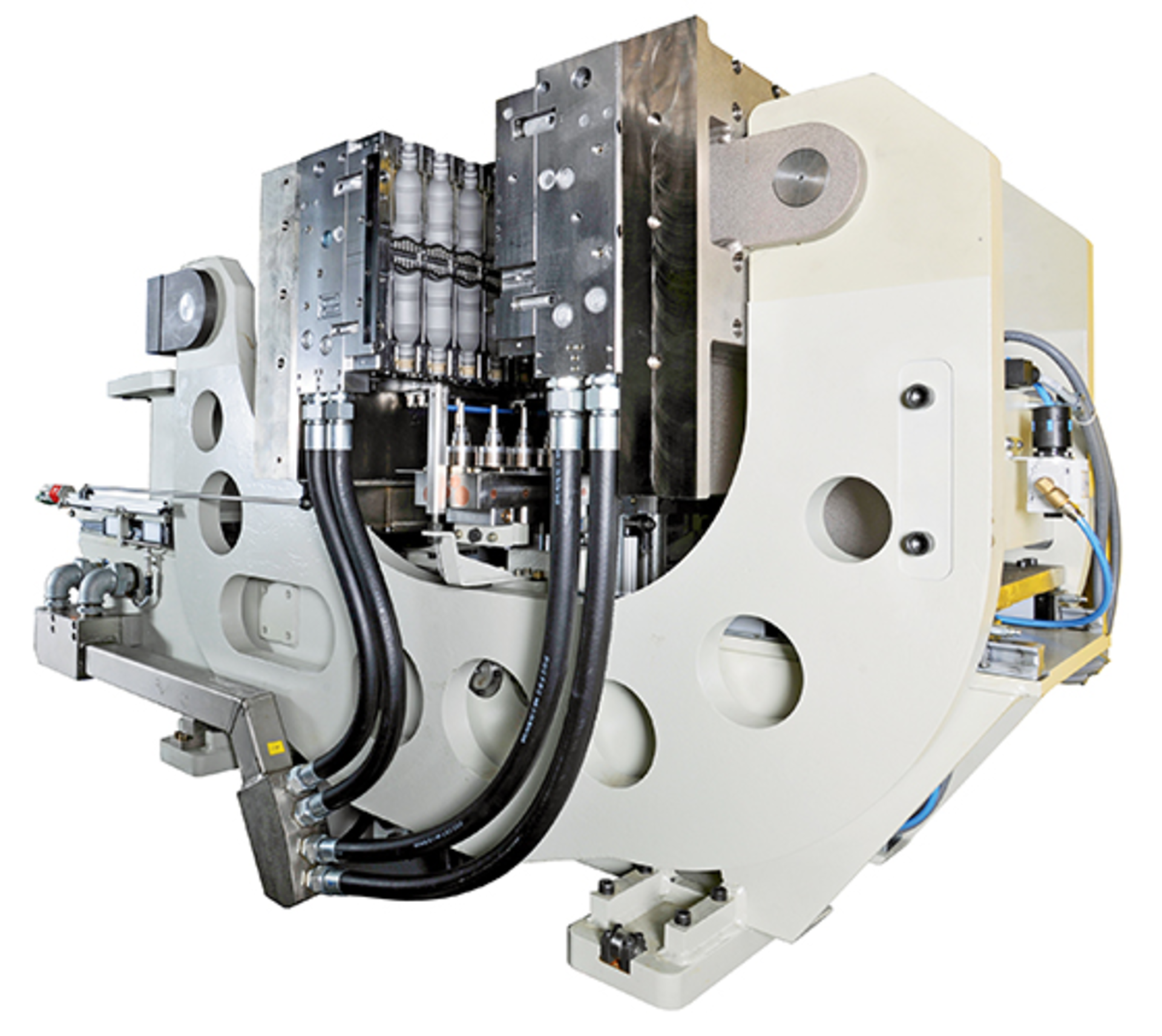 Bekum's blow molding system includes a patented C Frame closing system.