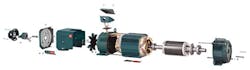 An exploded view of Baldor Electric's RPMAC laminate-frame AC motor An exploded view of Baldor Electric's RPMAC laminate-frame AC motor