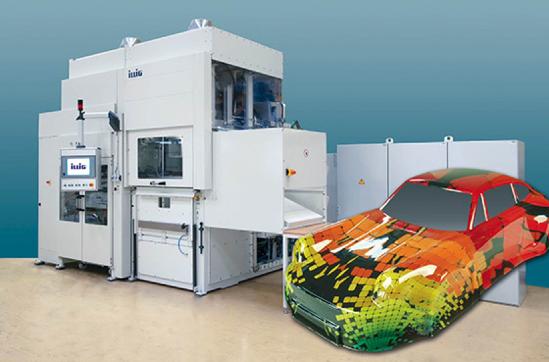 Illig's UA 100g thermoforming machine thermoforms sheet that has been pre-printed using Fujifilm's digital printing technology.