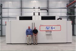 Custom Etch officials VP Don Melonio, left, and President C. Henry Melonio pose in front of an AgieCharmilles laser-etching machine. Custom Etch officials VP Don Melonio, left, and President C. Henry Melonio pose in front of an AgieCharmilles laser-etching machine.