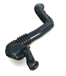 Kautex’s suction blow molding process is used to create turbocharger pipe. Kautex’s suction blow molding process is used to create turbocharger pipe.