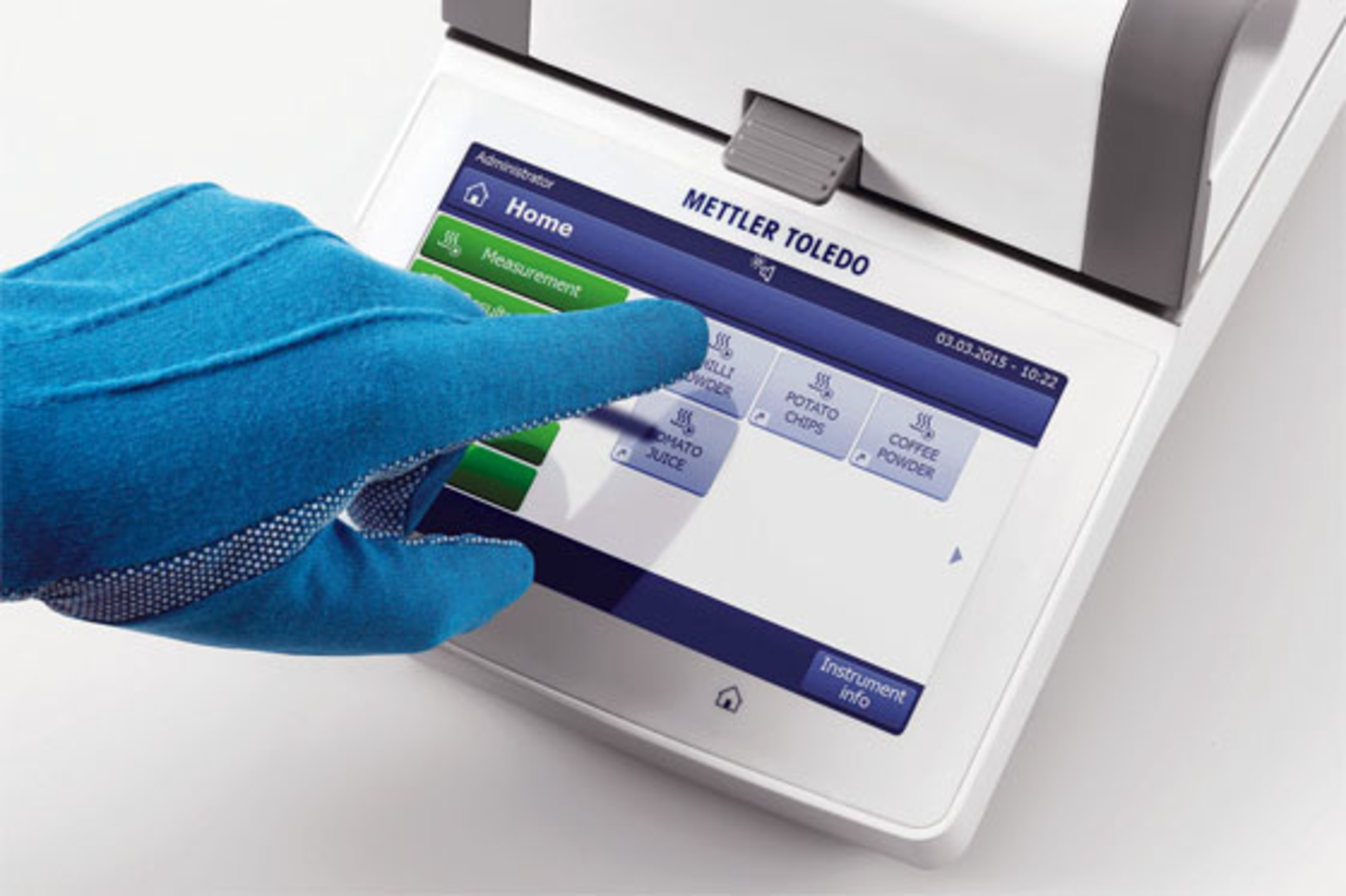 Moisture analyzer comes with 7inch color touch screen Plastics