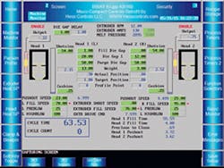 A screen shot of the MACO Compact control for blow molding A screen shot of the MACO Compact control for blow molding
