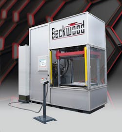 Beckwood's 100-ton compression molding press Beckwood's 100-ton compression molding press