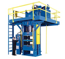 A French Oil 850T compression molding hydraulic press A French Oil 850T compression molding hydraulic press