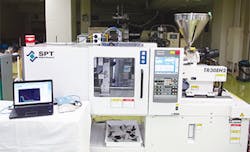 Futaba’s MMS system installed on an injection press. Futaba’s MMS system installed on an injection press.