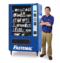 Fastenal's machines employ the same coil-style display as snack machines. Fastenal's machines employ the same coil-style display as snack machines.