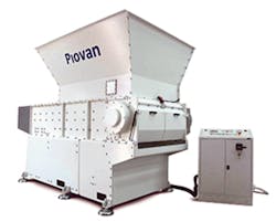 A TRM series single-shaft shredder. A TRM series single-shaft shredder.