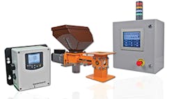 HunterLab and Plastore worked together to develop a system in which an in-line spectrophotometer works automatically with feeders to maintain constant color. HunterLab and Plastore worked together to develop a system in which an in-line spectrophotometer works automatically with feeders to maintain constant color.