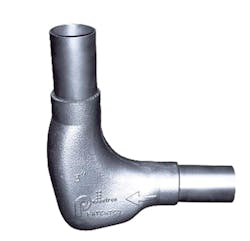 The Pellbow pipe elbow creates a soft-impact zone with no grinding action, preventing damage to resin and pipe. The Pellbow pipe elbow creates a soft-impact zone with no grinding action, preventing damage to resin and pipe.