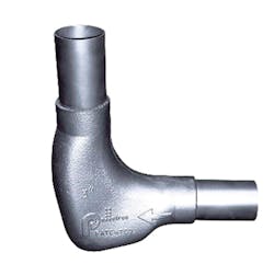 The Pellbow pipe elbow creates a soft-impact zone with no grinding action, preventing damage to resin and pipe. The Pellbow pipe elbow creates a soft-impact zone with no grinding action, preventing damage to resin and pipe.