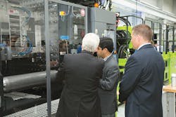 Guests examine an Engel duo 1500 Guests examine an Engel duo 1500