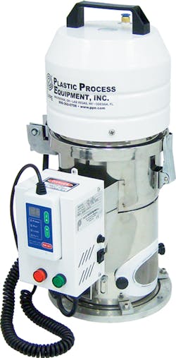 The TAL vacuum hopper loader features a detachable remote control pad. The TAL vacuum hopper loader features a detachable remote control pad.