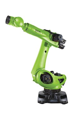 Engel's easix six-axis robot uses the same HMI as the company's linear robots. Engel's easix six-axis robot uses the same HMI as the company's linear robots.