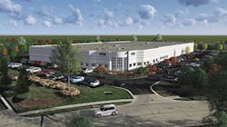 A digital rendering shows the expanded headquarters of Processing Technologies International LLC. A digital rendering shows the expanded headquarters of Processing Technologies International LLC.