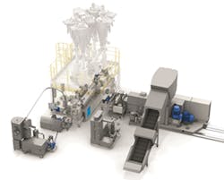The EdelweissCompounding extrusion system from KraussMaffei Berstorff The EdelweissCompounding extrusion system from KraussMaffei Berstorff