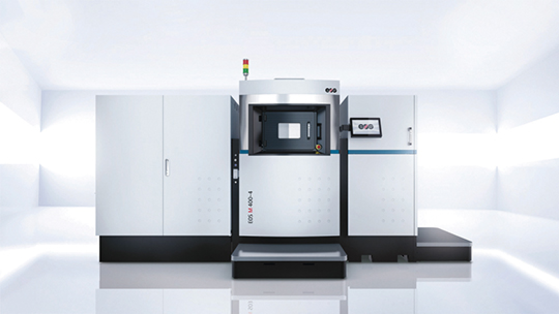 EOS' M 400-4 printer can achieve build speeds of about 6 cubic inches an hour.