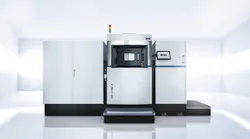 EOS' M 400-4 printer can achieve build speeds of about 6 cubic inches an hour.