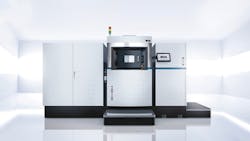 EOS' M 400-4 printer can achieve build speeds of about 6 cubic inches an hour. EOS' M 400-4 printer can achieve build speeds of about 6 cubic inches an hour.