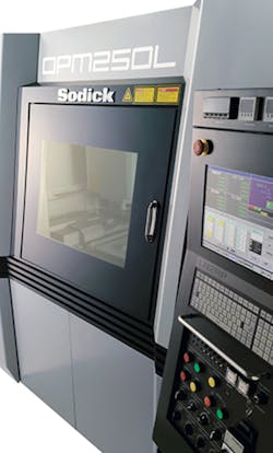 The OPM250L from Sodick features a 500-watt laser that allows it to efficiently melt metal powder to create molds. The OPM250L from Sodick features a 500-watt laser that allows it to efficiently melt metal powder to create molds.