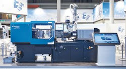 Sumitomo (SHI) Demag's new toggle-clamp 55-ton IntElect 50, on display at K 2016. Sumitomo (SHI) Demag's new toggle-clamp 55-ton IntElect 50, on display at K 2016.