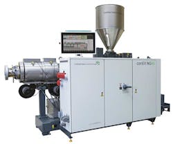 The conEX NG conical twin-screw extruder from Battenfeld-Cincinnati The conEX NG conical twin-screw extruder from Battenfeld-Cincinnati
